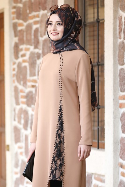 Sahra Tesettür Tunik - Camel - Fuval Moda